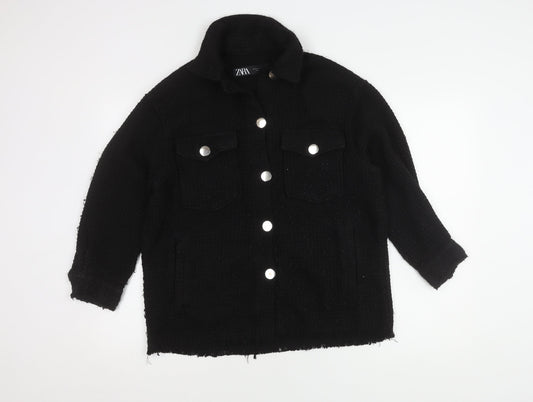 Womens UK Size M Zara Black Basic Jacket