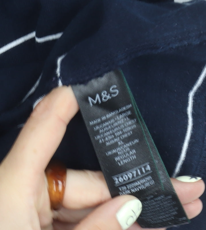 Unisex Adults UK Size L Marks and Spencer Blue Basic T-Shirt