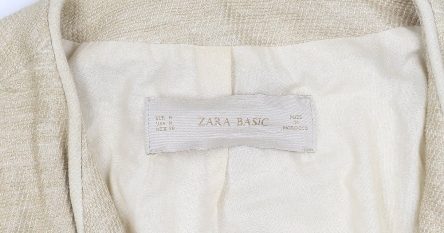 Womens UK Size M Zara Basic Beige Basic Jacket