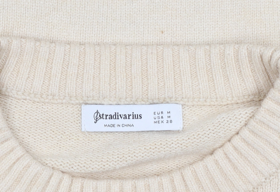 Womens UK Size 12 Stradivarius Beige Pullover Jumper