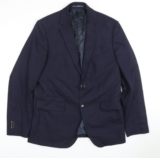 MNG Men's Blue Blazer L Regular Fit Formal Jacket