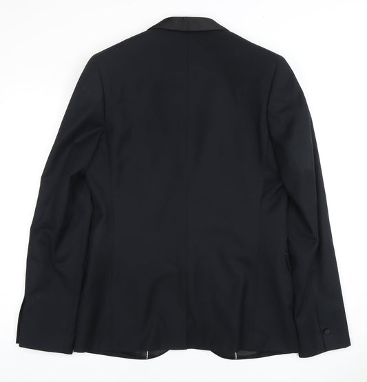 Mens UK Size 38 Topman Regular Black Suit Tuxedo