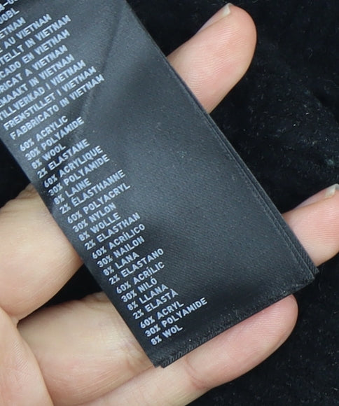 Uniqlo Men's Black XS Pullover Jumper, Mock Neck, Acrylic Blend