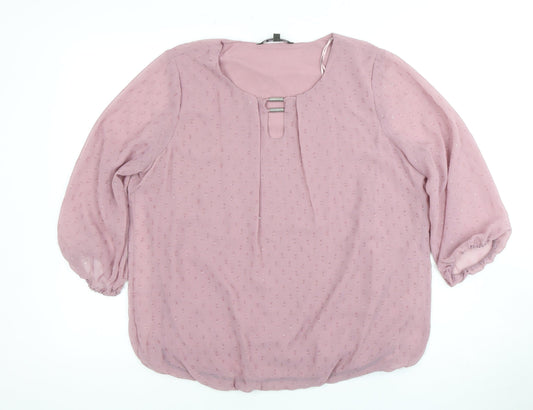 Womens UK Size 14 Bonmarche Pink Basic Blouse