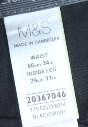 Marks and Spencer Men's Black Trousers 34/31