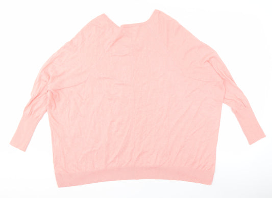 Hush Women's Pink V-Neck Knit Pullover Jumper