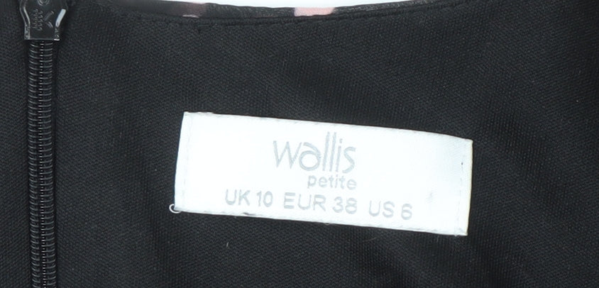 Brand and care label for Wallis Women Black 10 Polka Dot Long Sleeve Dress