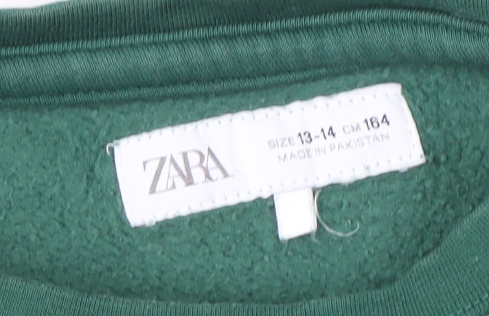 Zara Boys Green Graphic Print Sweatshirt 13-14 Years