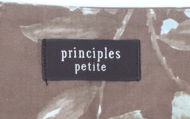 Principles Floral Silk Cotton A-Line Skirt, Size 10