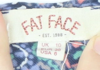 Womens UK Size 10 Fat Face Multicoloured Basic T-Shirt