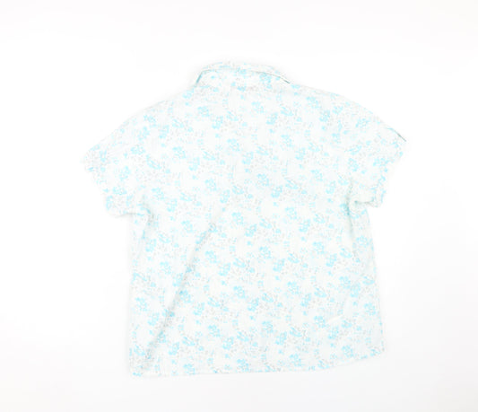 EWM Women's Blue Floral Button-Up Shirt Size 16