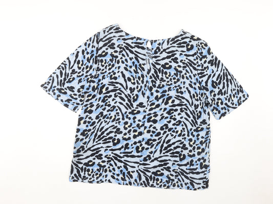 Womens UK Size M ICHI Blue Basic Blouse