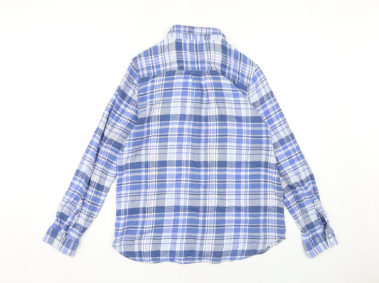 Gap Women's Blue Plaid Button-Up Casual Shirt S