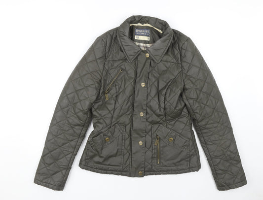 Womens UK Size 10 SoulCal & Co Green Quilted Coat