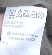 Marks and Spencer Men's Large Beige Striped T-Shirt