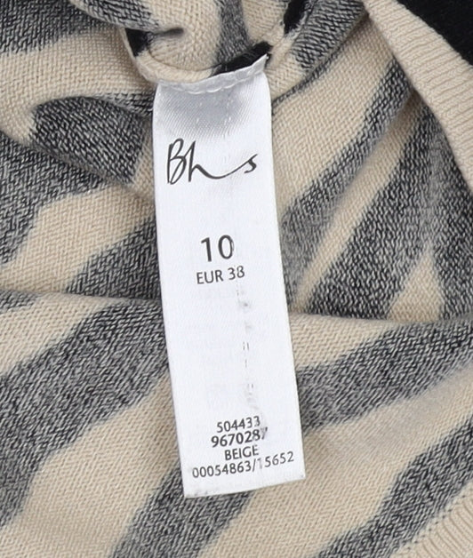 Womens UK Size 10 BHS Beige Pullover Jumper