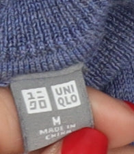 Uniqlo Men's Blue Roll Neck Wool Pullover M