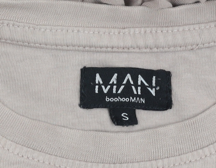 Mens UK Size S boohooMAN Beige T-Shirt
