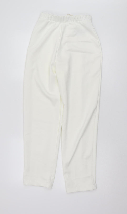 Womens UK Size 8 MNG Regular Fit Ivory Trousers