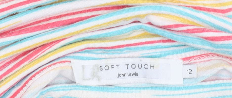 John Lewis Women's Multicoloured Striped T-Shirt, Size 12