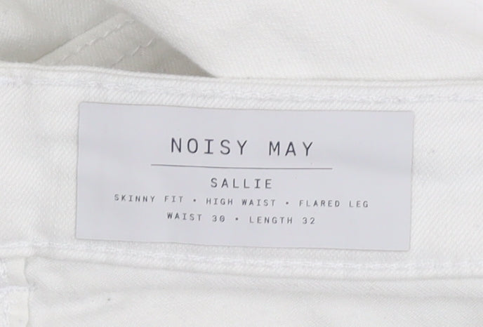 Noisy May Women's White Flared Jeans Size 30