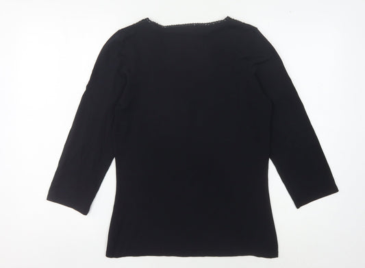 Womens UK Size 12 Wallis Black Basic Blouse