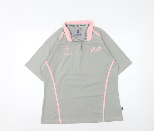 Kukri Women's Grey Collared Activewear Top Size 18