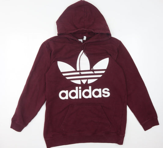 Additional front view of Adidas Women's Red Pullover Hoodie, size 12
