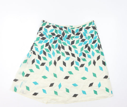 Monsoon Women's Multicoloured Geometric Silk Skirt Size 12
