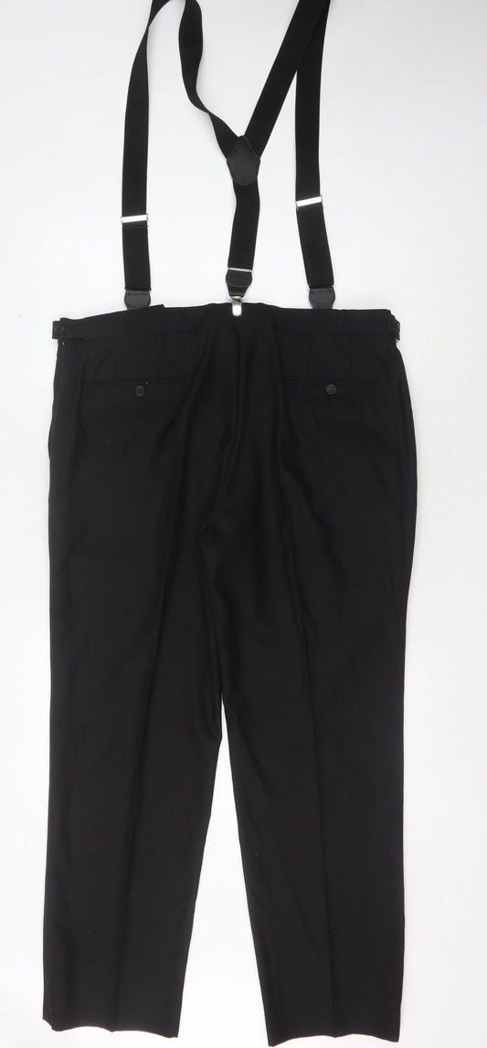 Marks & Spencer Men Black Wool Trousers 38