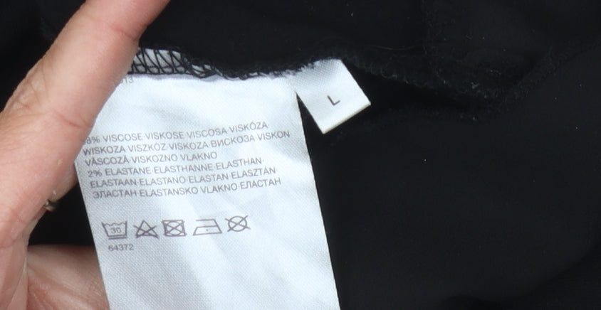 Womens UK Size L C&A Black Basic T-Shirt