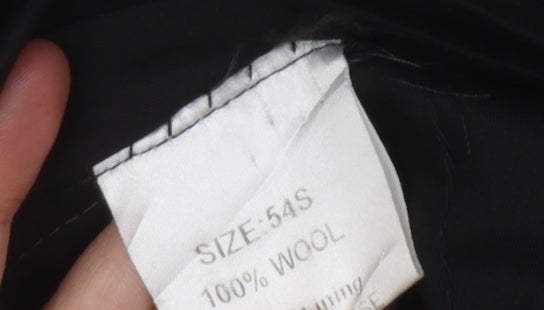 DAKS Men's Black Wool Striped Trousers, 54S