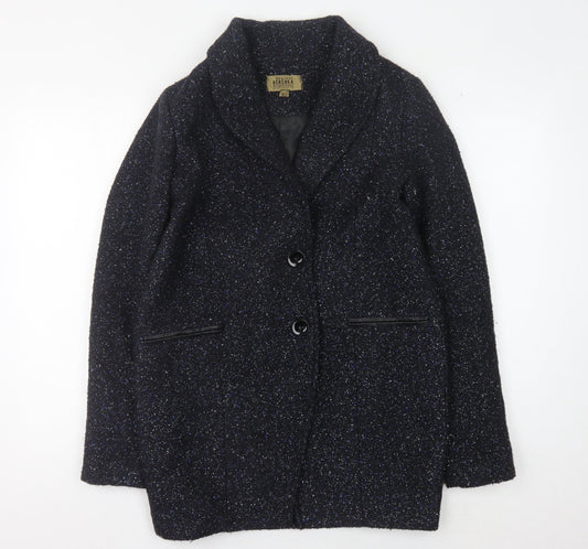 Womens UK Size S Bershka Black Basic Coat