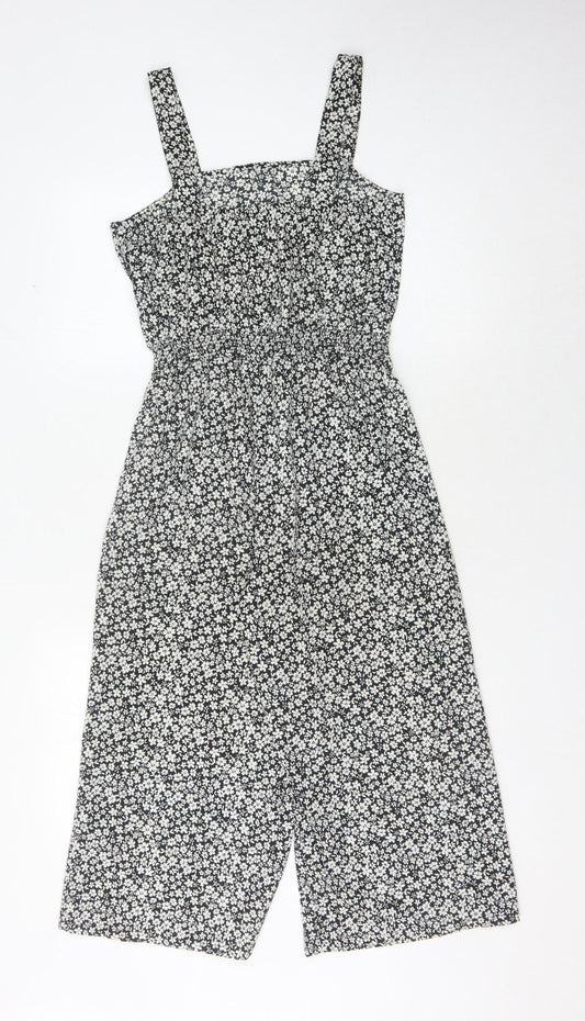 915 Generation Girls Black Floral Jumpsuit, 13 Years, Sleeveless