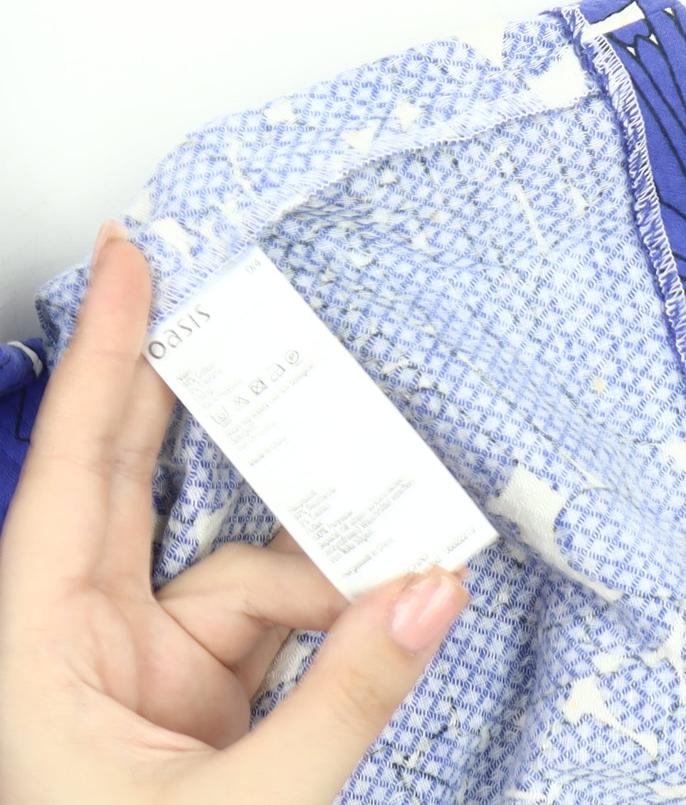 Oasis Women's Blue Floral Sleeveless Dress