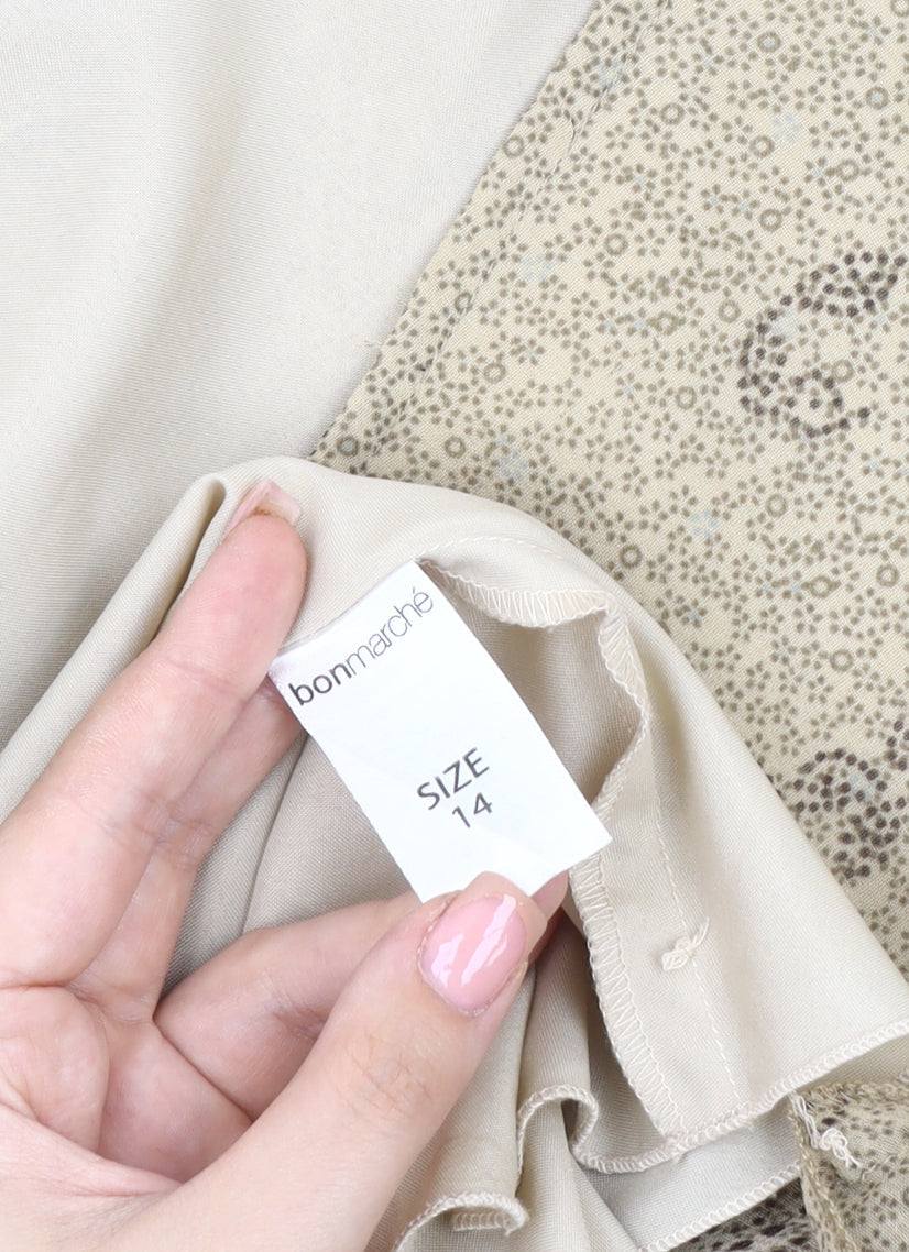 Womens UK Size 14 Bonmarché Beige Basic Blouse