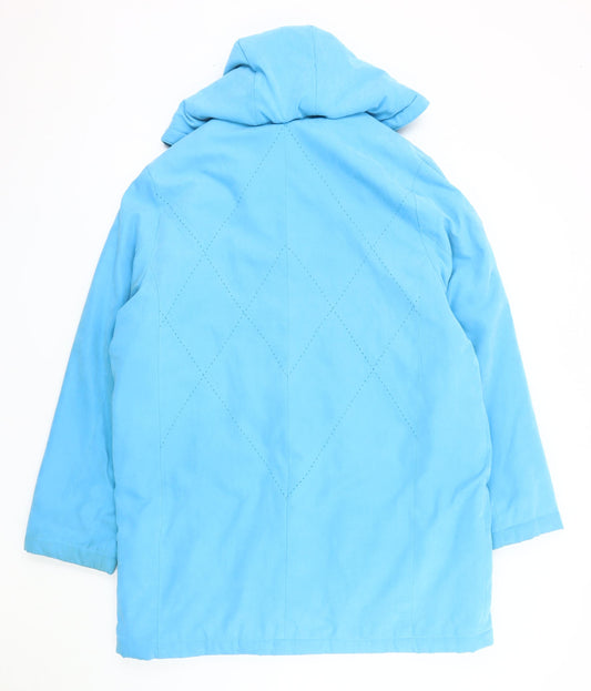 Klass Collection Women's Blue Quilted Hooded Jacket L