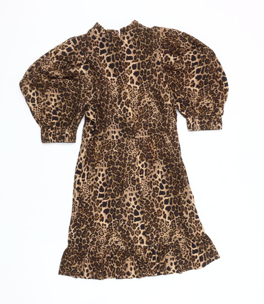 Topshop Women's Brown A-Line Dress UK Size 6 Party