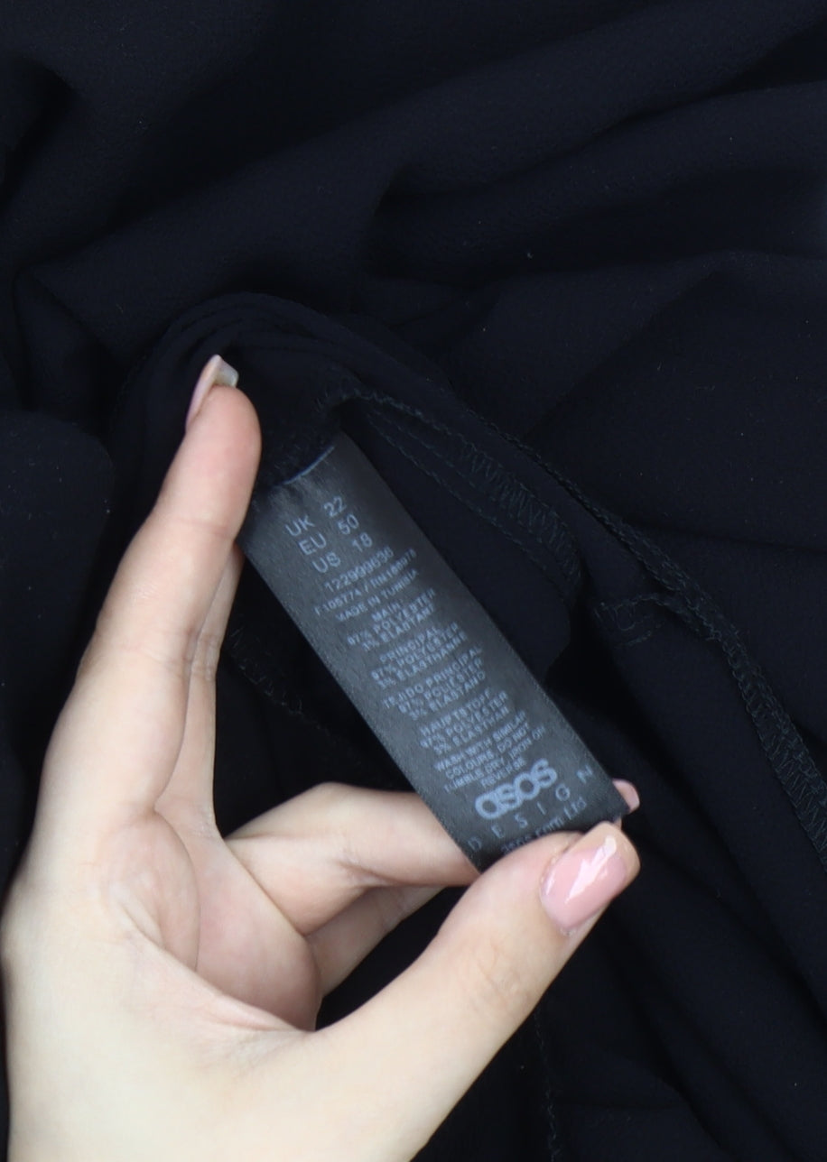 ASOS DESIGN Black Trapeze Dress in Plus Size