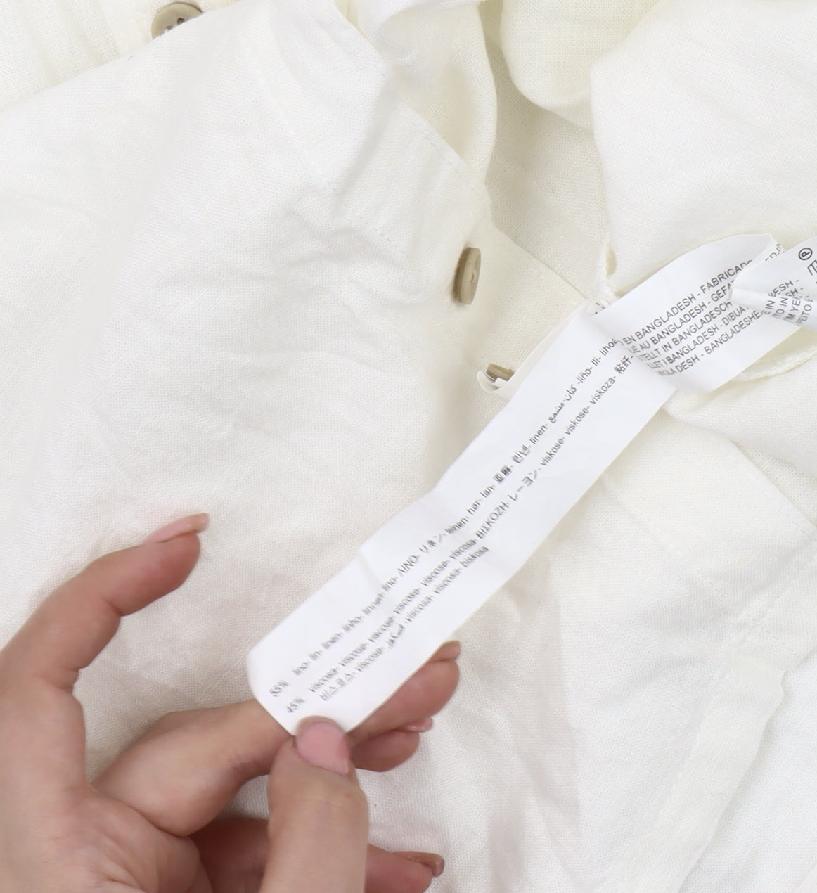 Bershka Women's White Relaxed Button-Up Shirt 10