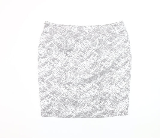 Marks and Spencer Women's Grey Geometric Pencil Skirt Size 20
