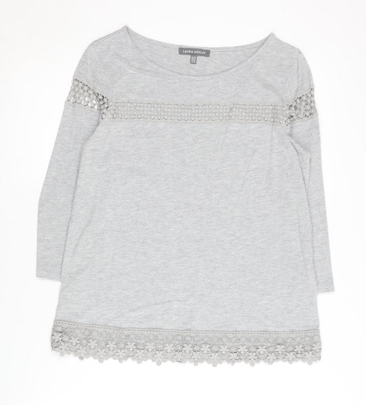 Womens UK Size 12 Laura Ashley Grey Basic Blouse