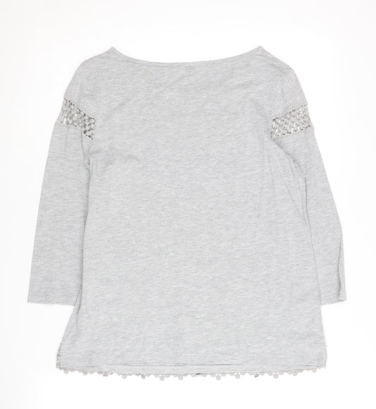 Womens UK Size 12 Laura Ashley Grey Basic Blouse