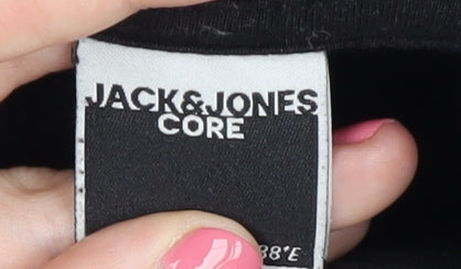 Mens UK Size S JACK & JONES Black Pullover Hoodie