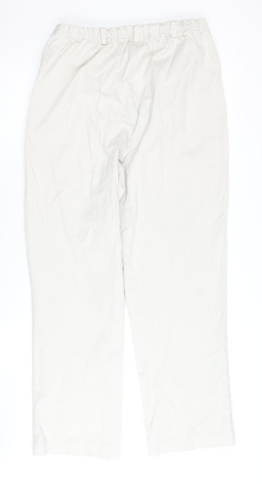 Womens UK Size 16 Lands' End Classic Fit Chino Ivory Trousers