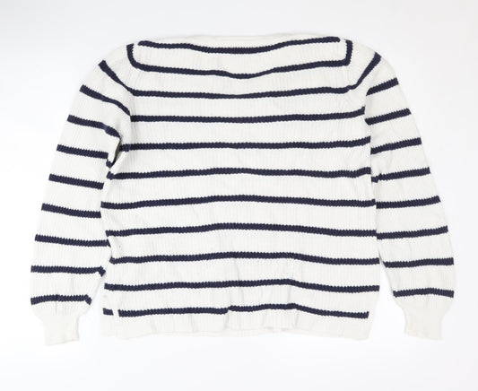 Womens UK Size XS Old Navy White Pullover Jumper