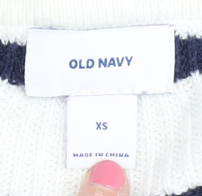 Womens UK Size XS Old Navy White Pullover Jumper