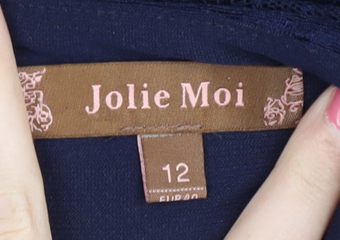 Jolie Moi Women's Blue Half Sleeve Dress, Size 12