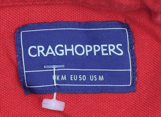 Craghoppers Men's Red Striped Polo Shirt, Size M