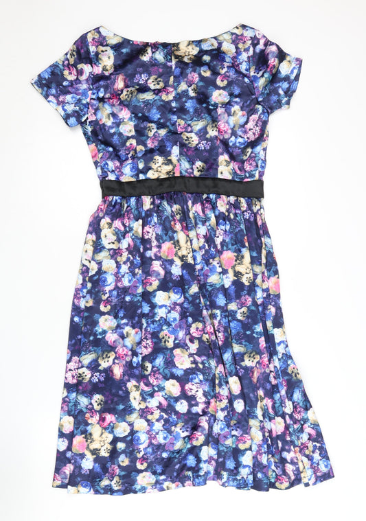 Lindy Bop Women's Multicoloured Floral Fit & Flare Dress